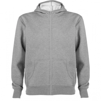 Bluza z kapturem zapinana na zamek szary melanż  L