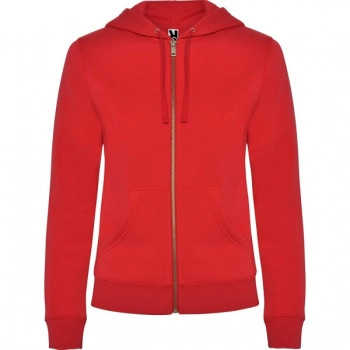 Damska bluza z kapturem czerwony  S