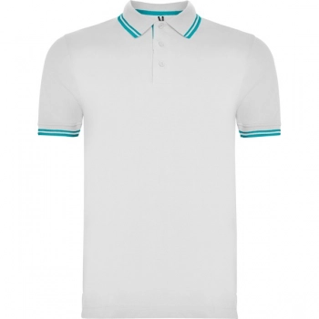 Koszulka polo biała/turkusowa roz. 2XL