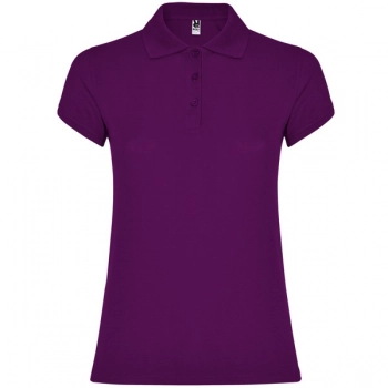 Damska koszulka polo z krótkim rękawem purpurowa roz. 3XL