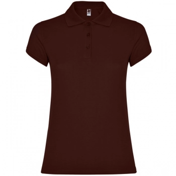 Damska koszulka polo z krótkim rękawem czekoladowa roz. 2XL